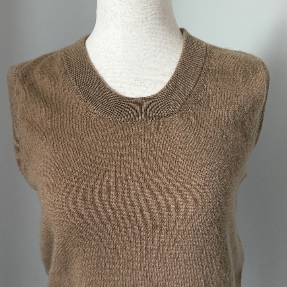 🐦🔥 MAISON 🐦🔥CASHMERE Women’s Pure Cashmere vest Camel size M - Picture 9 of 17